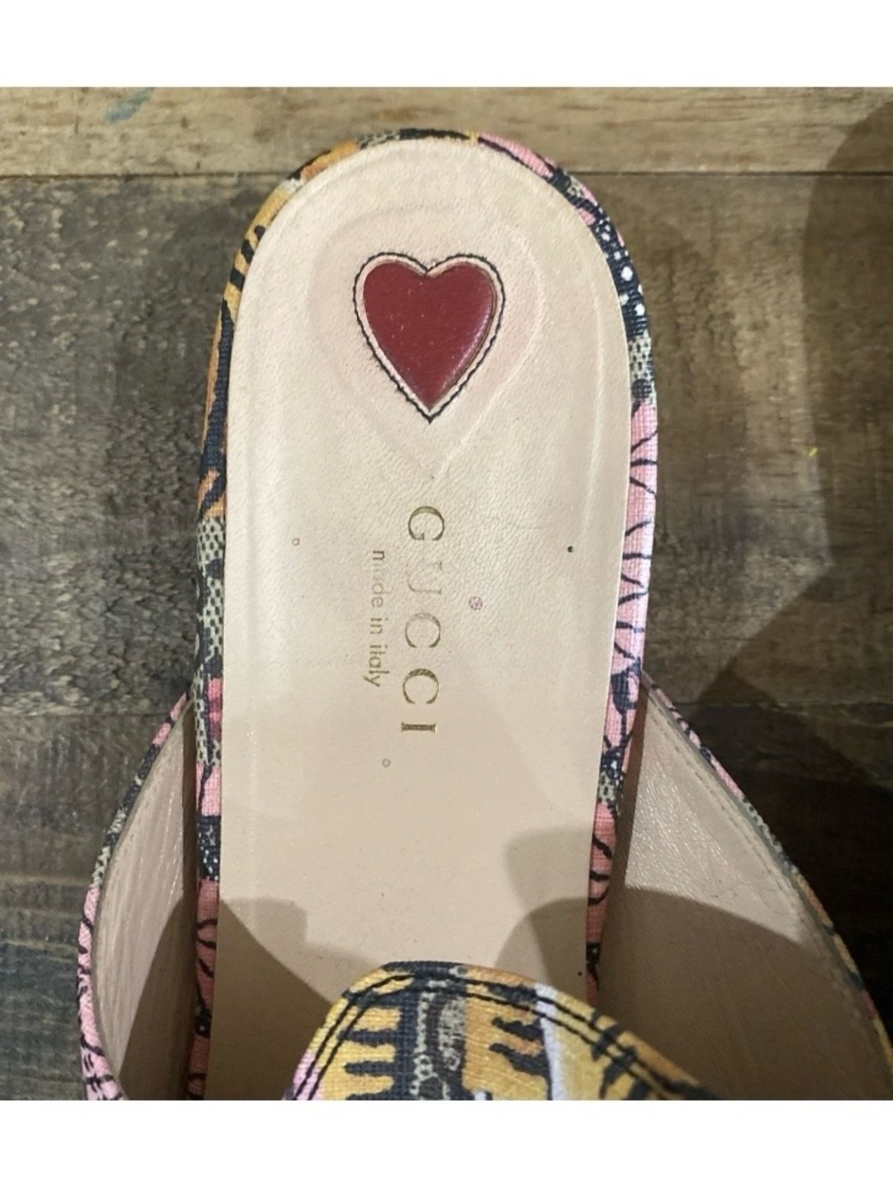 Gucci Tiger & Floral Horsebit Mules - Pink and Yellow - Picture 10 of 11